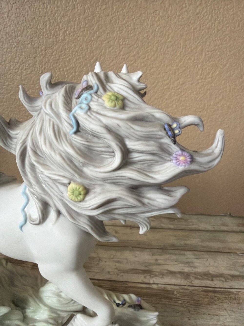 Princeton Gallery Meadow Unicorn Porcelain Figure 2001 Butterflies Flowers w/COA - Picture 8 of 16